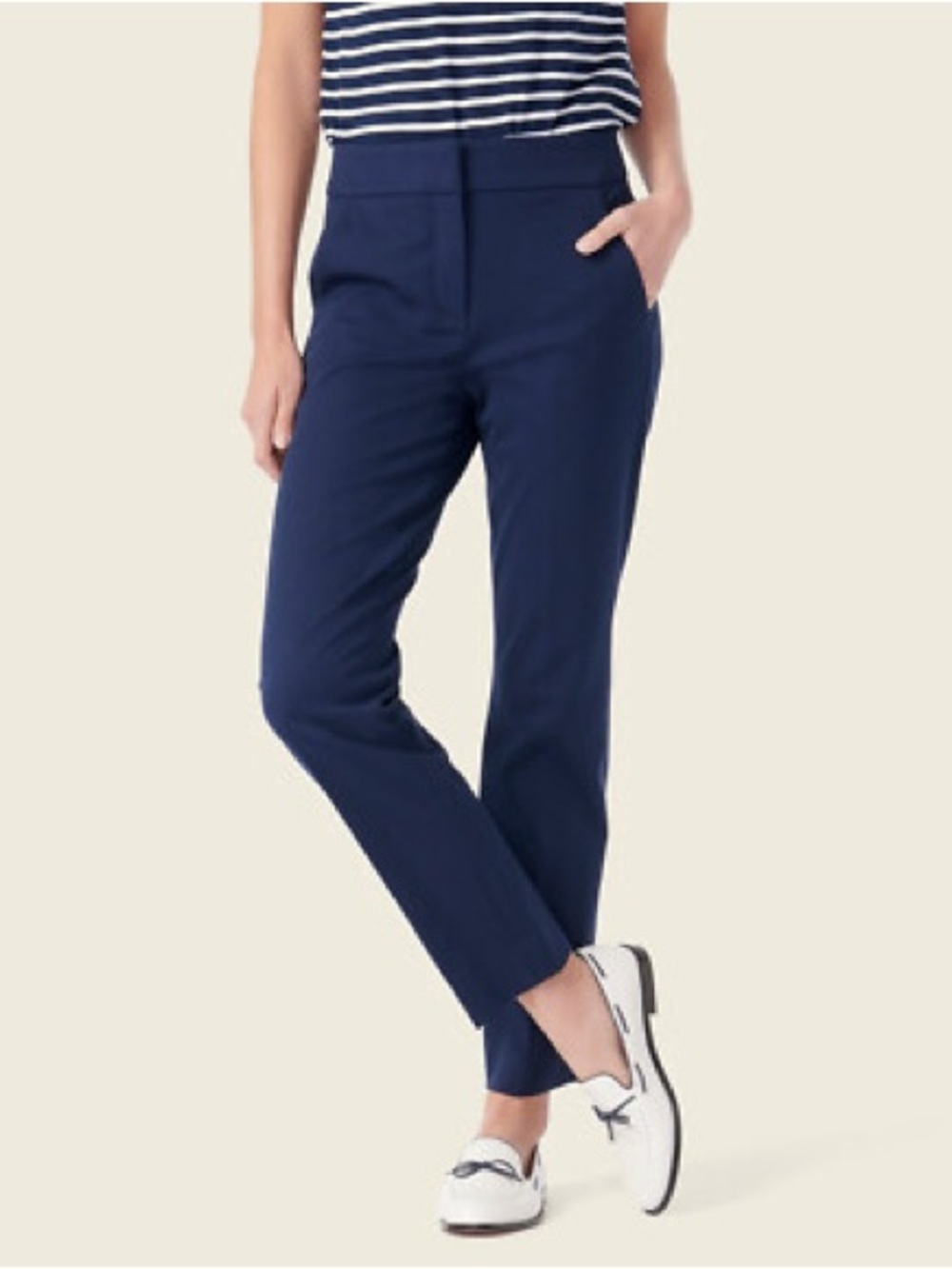J. Crew Navy Ankle Cropped Straight Pants